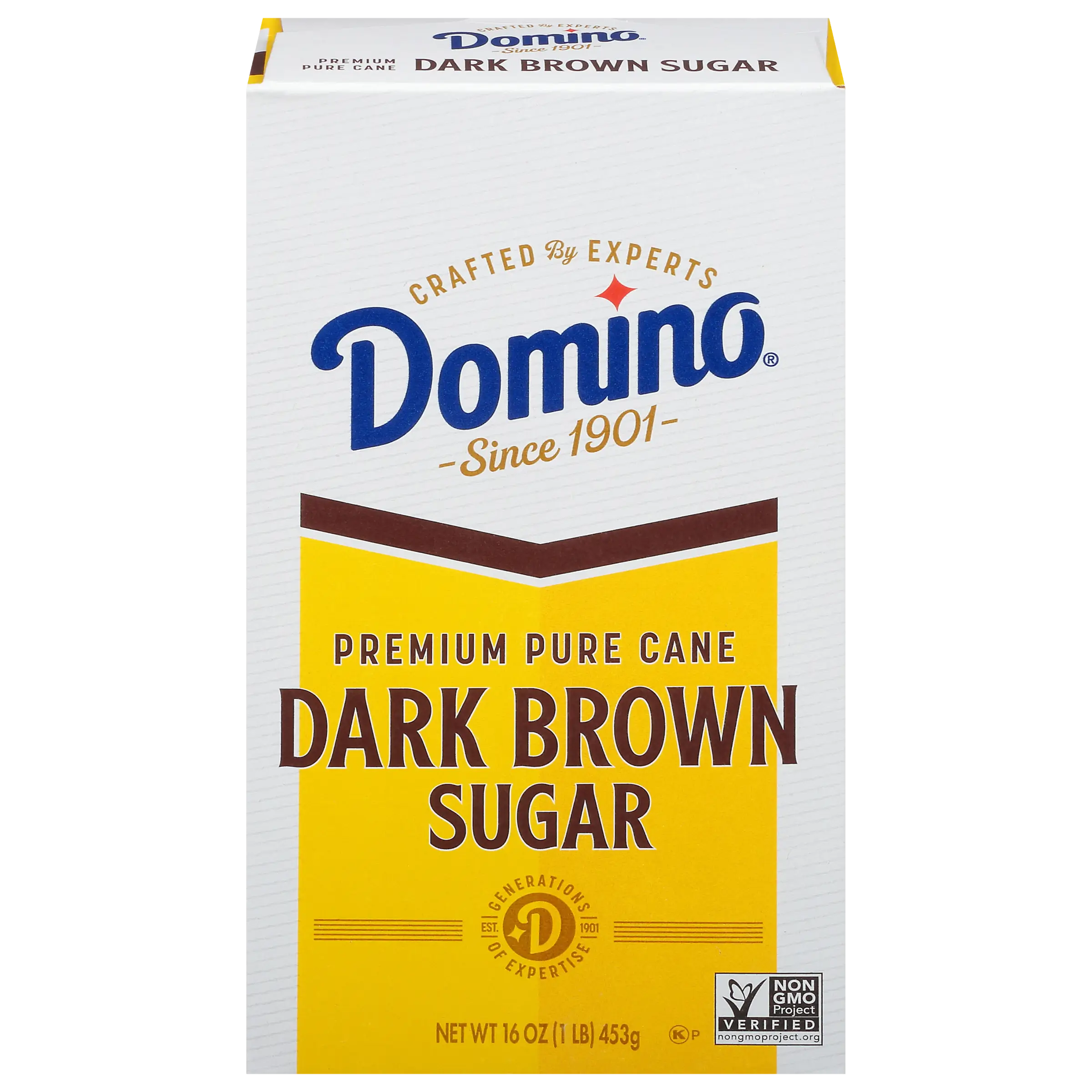 domino premium pure cane dark brown sugar 2 lb package