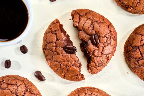 espresso cookies baked with domino dark brown sugar and golden sugar