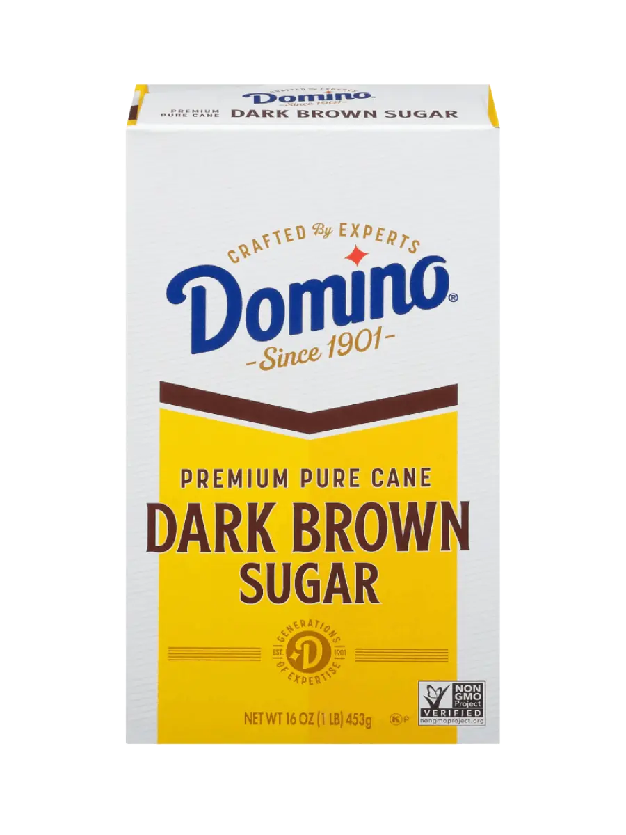 domino premium pure cane dark brown sugar 2 lb package